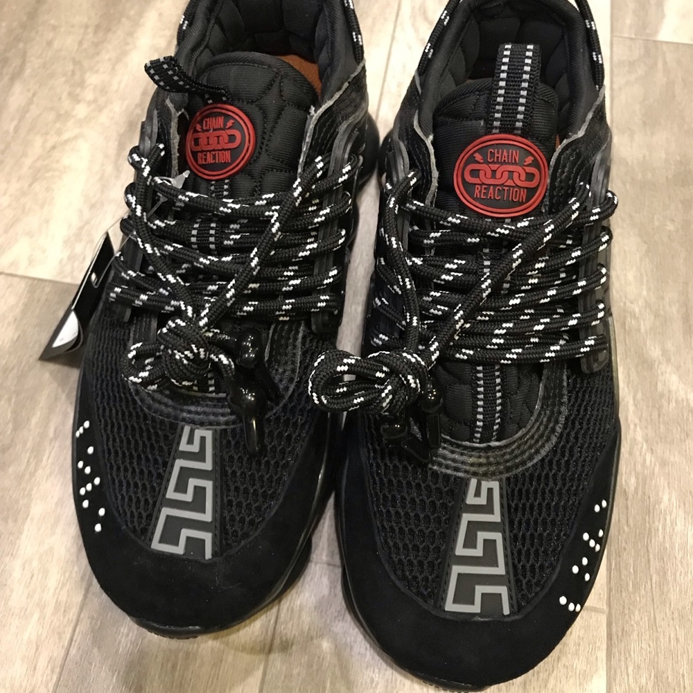 Versace chain reaction sneakers all black